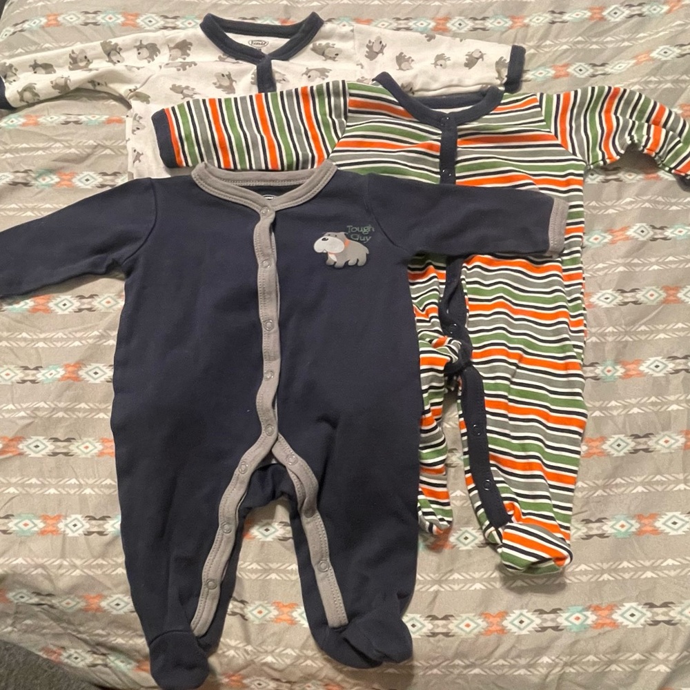 Lovable Friends footed onesies 0-3 months